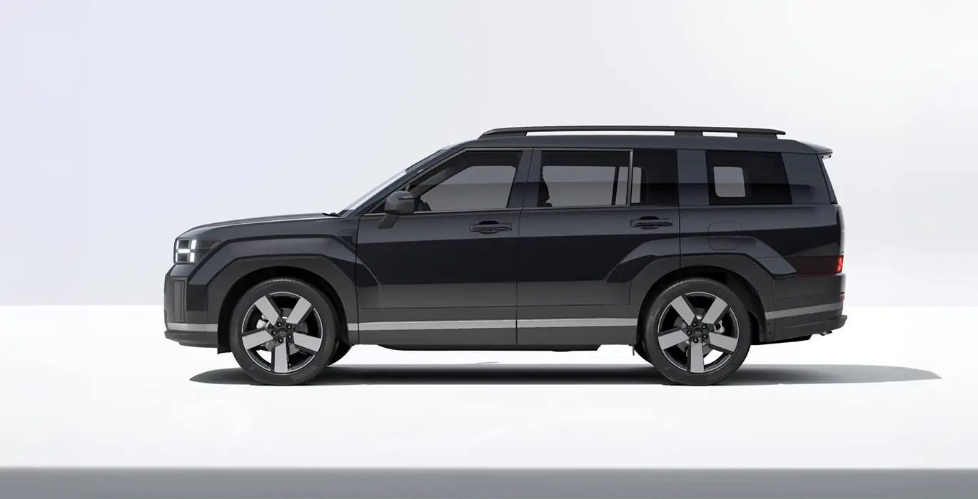 Hyundai Santa Fe 1.6 T GDI Maxx PHEV 252CV 4x4 6AT negro lateral | Avanti Renting