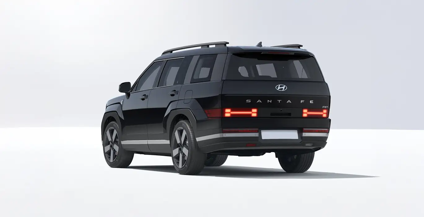 Hyundai Santa Fe 1.6 T GDI Maxx PHEV 252CV 4x4 6AT negro trasera | Avanti Renting