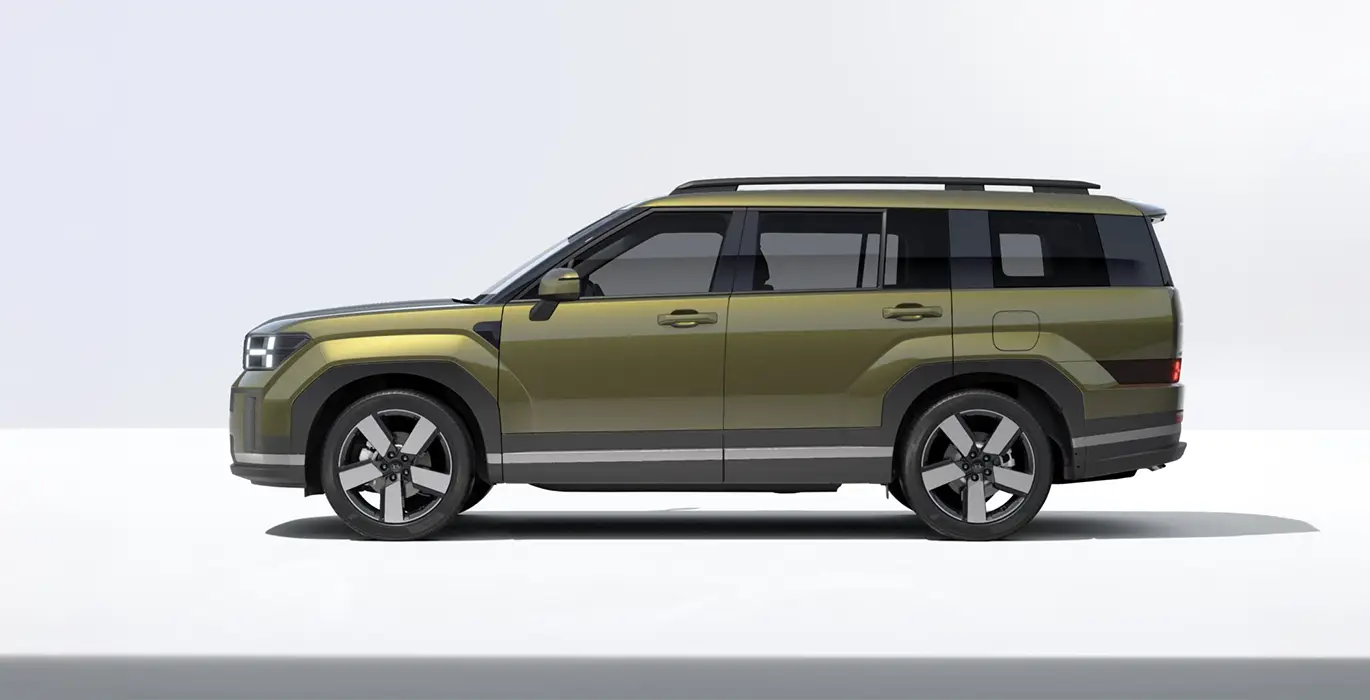 Hyundai Santa Fe 1.6 T GDI Maxx PHEV 252CV 4x4 6AT verde lateral | Avanti Renting