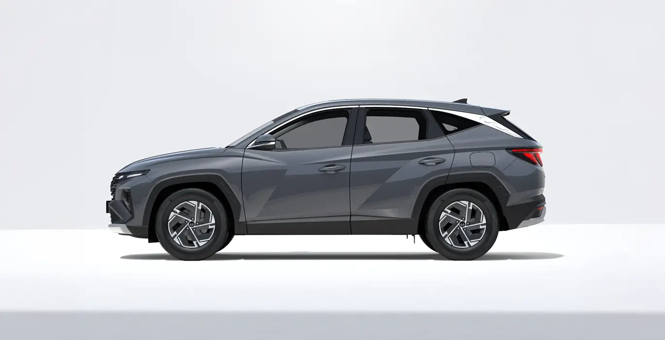 Hyundai Tucson FL 1.6T 239CV HEV AT Klass gris lateral | Avanti Renting