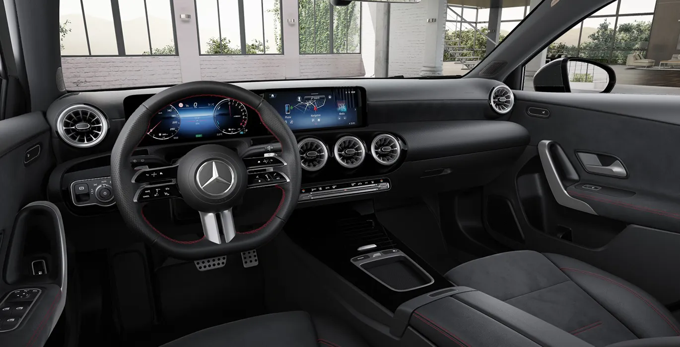 MERCEDES BENZ CLASE A A 250 e con tecnologia hibrida EQ interior delantera | Avanti Renting