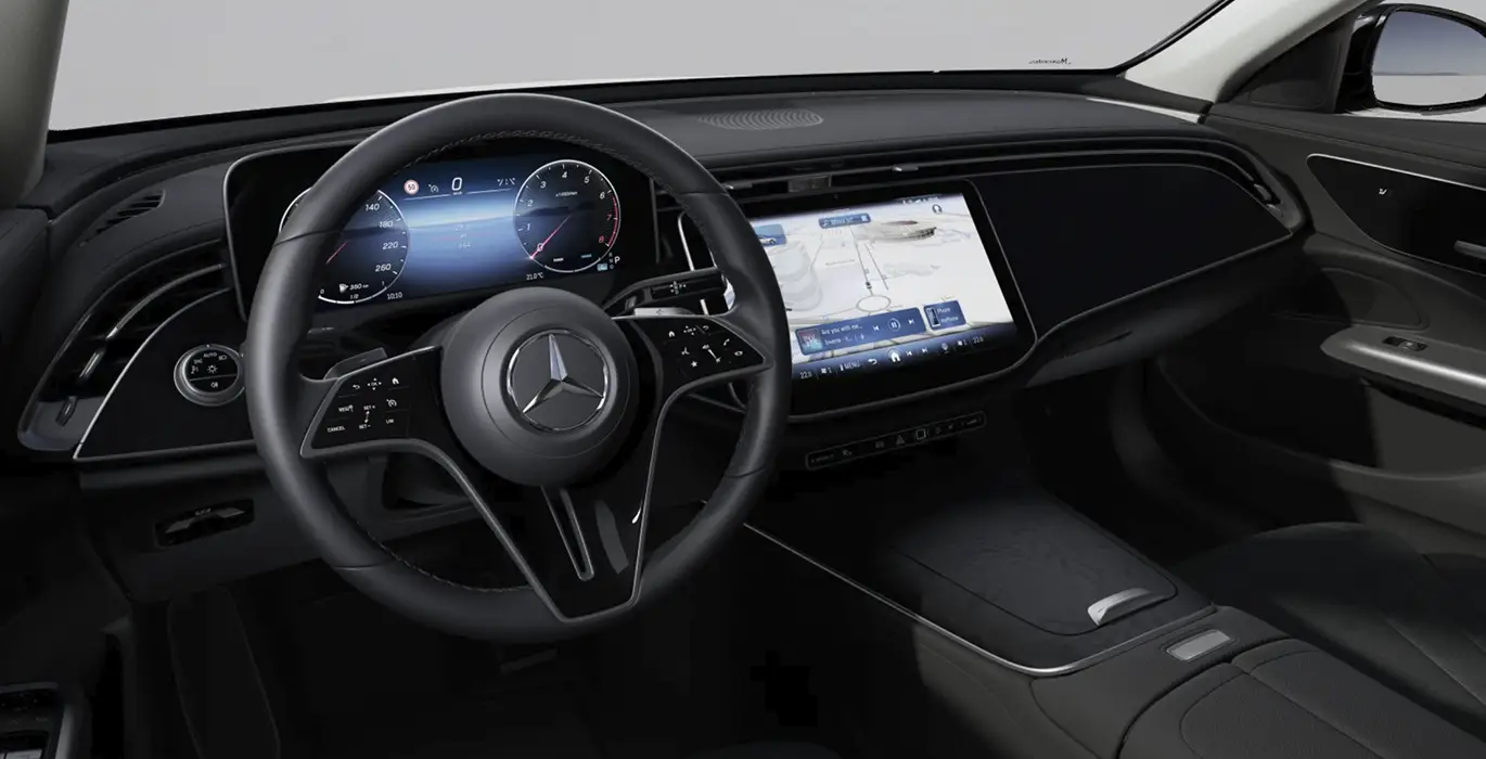 Mercedes Benz Clase E 200 interior delantera | Avanti Renting