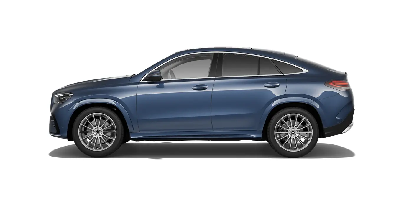 Mercedes Benz GLE 300d 4MATIC Coupe azul lateral | Avanti Renting