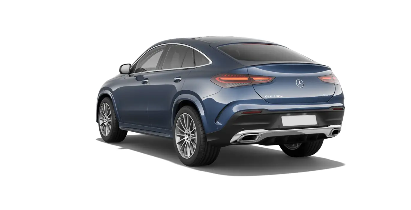 Mercedes Benz GLE 300d 4MATIC Coupe azul trasera | Avanti Renting