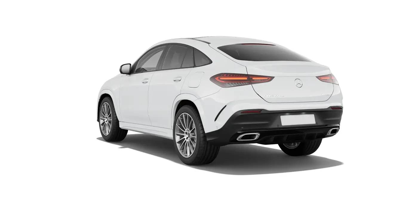 Mercedes Benz GLE 350de 4MATIC Coupe blanco trasera | Avanti Renting