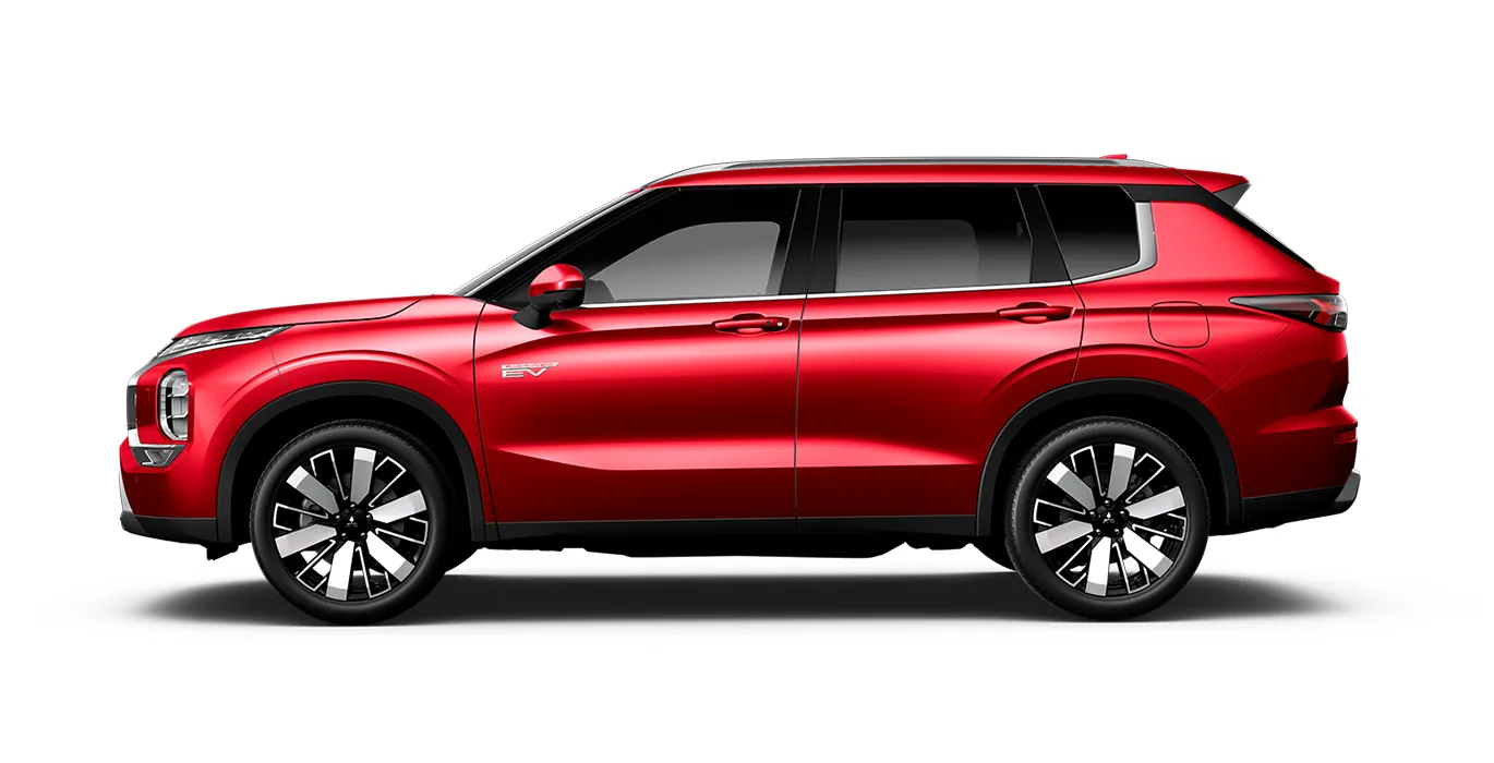 Mitsubishi Outlander PHEV Kaiteki 4WD 306CV lateral rojo | Avanti Renting