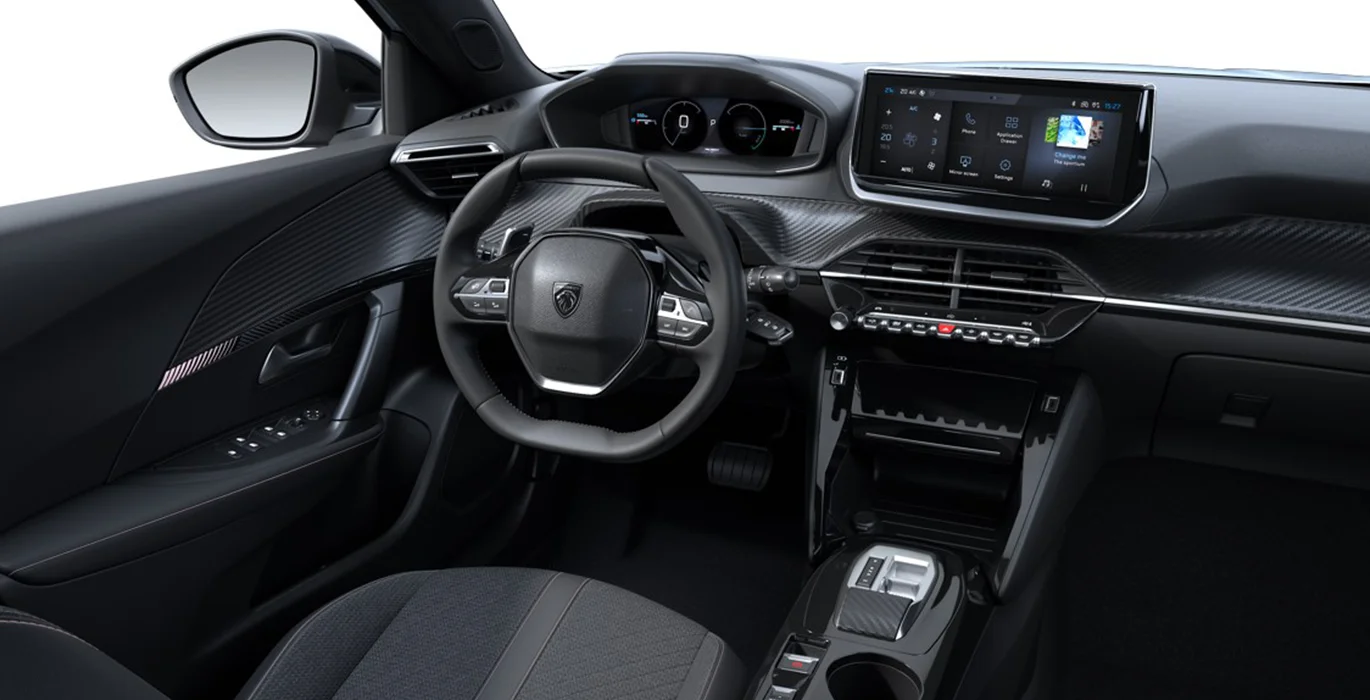 PEUGEOT 2008 Allure Hybrid 145 eDCS6 interior delantera | Avanti Renting