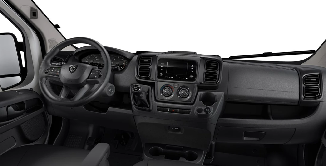 Peugeot Boxer Caja Paquetera Porton L3 3.5T Max BlueHDi 180 SS 6vel interior delantera | Avanti Renting