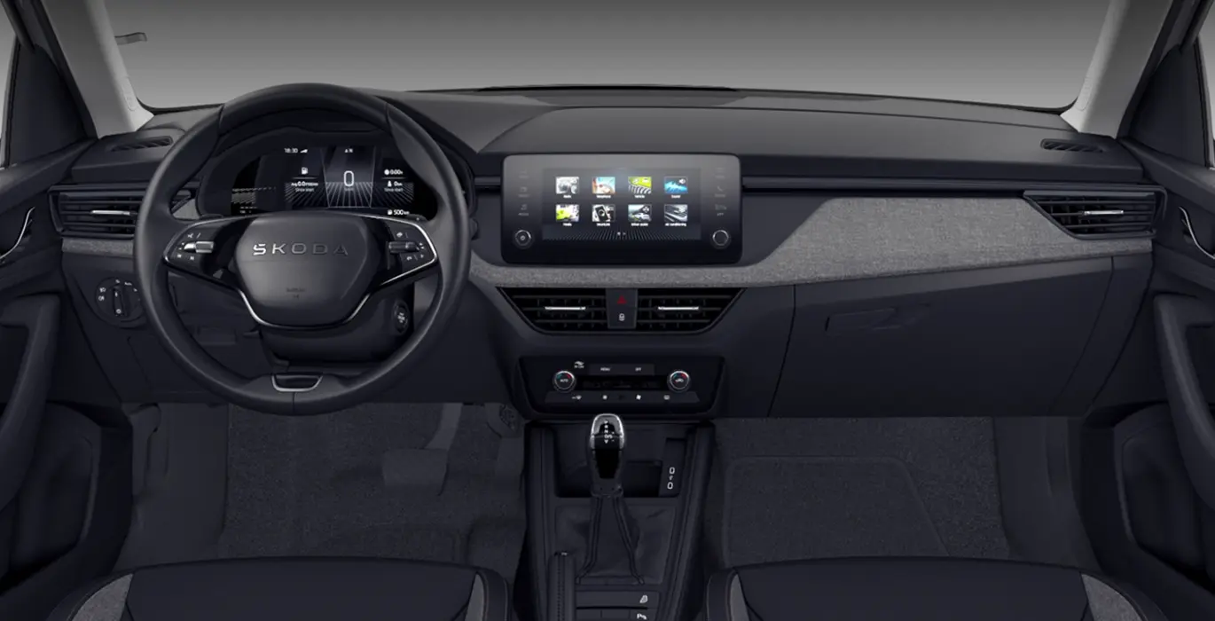 SKODA Kamiq 1.5 TSI DSG Selection interior delantera | Avanti Renting