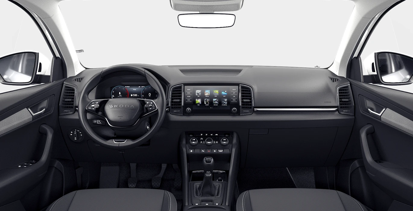SKODA Karoq 2.0 TDI 85kW 115CV Selection CW interior delantera | Avanti Renting