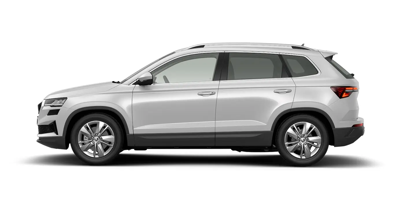 SKODA Karoq Selection 2.0 TDI DSG 2 SKODA Karoq Selection 1.5 TSI DSG blanco lateral | Avanti Renting