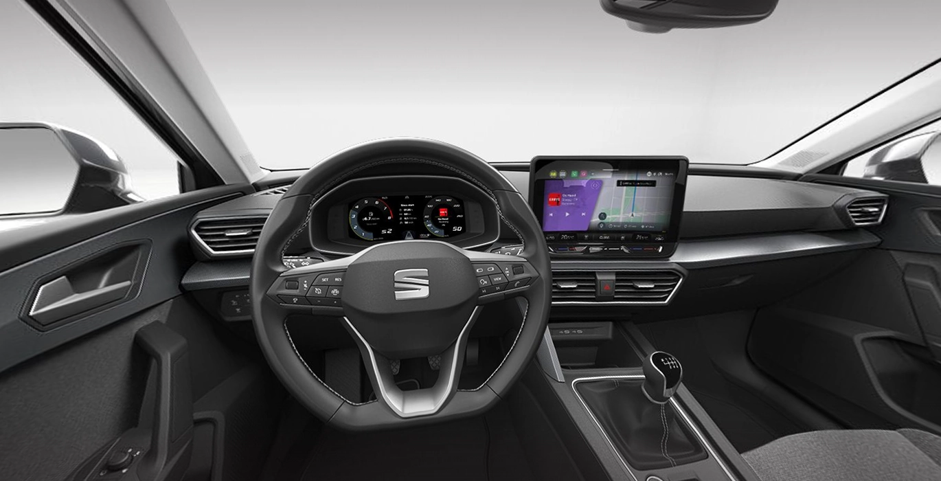Seat Leon 5P 2.0 TDI StartStop Style XL interior delantera | Avanti Renting