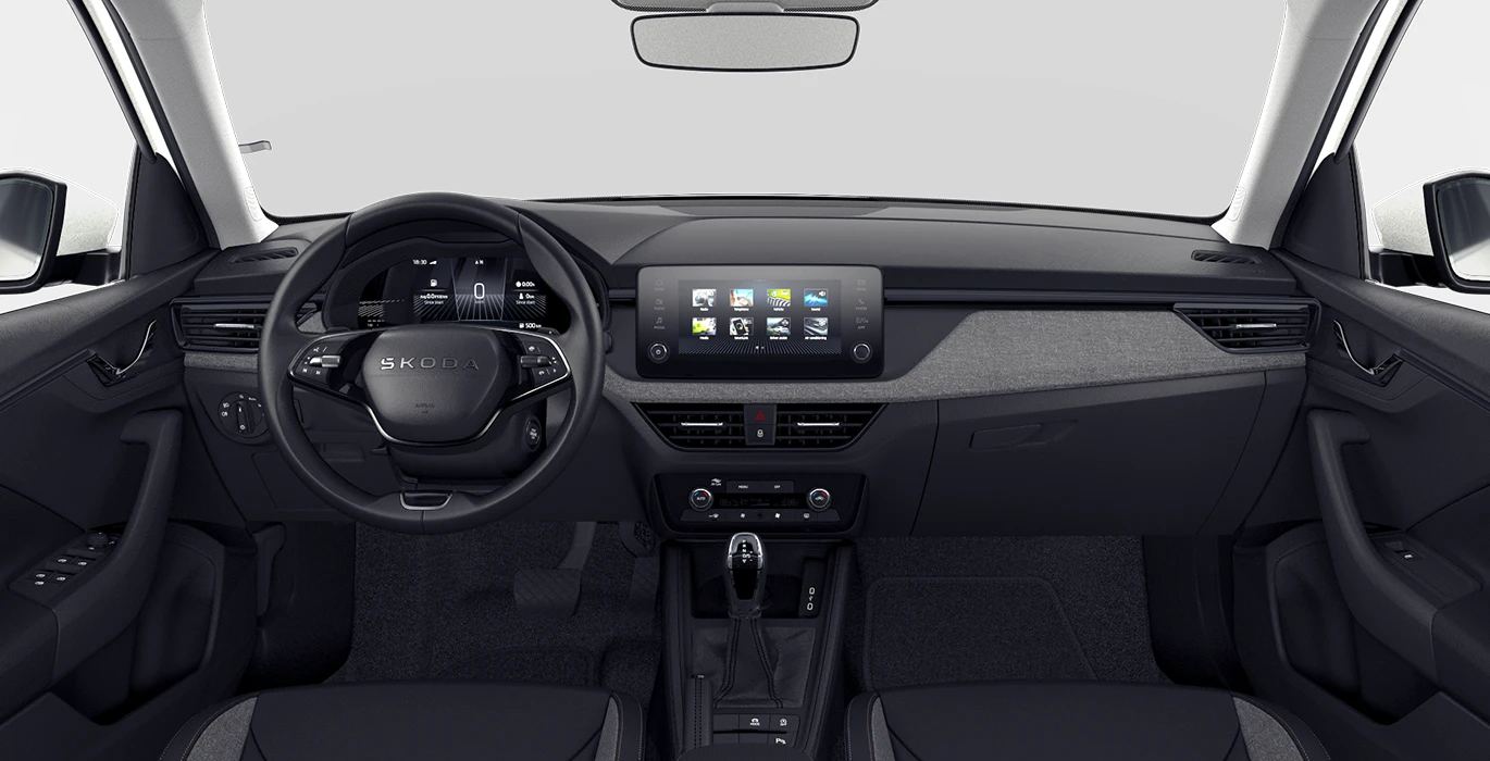 Skoda Kamiq Selection 1.0 TSI 115CV DSG interior delantera | Avanti Renting