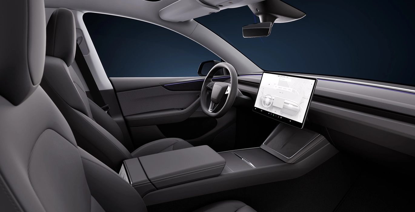 Tesla Model Y Traccion Trasera interior delantera | Avanti Renting