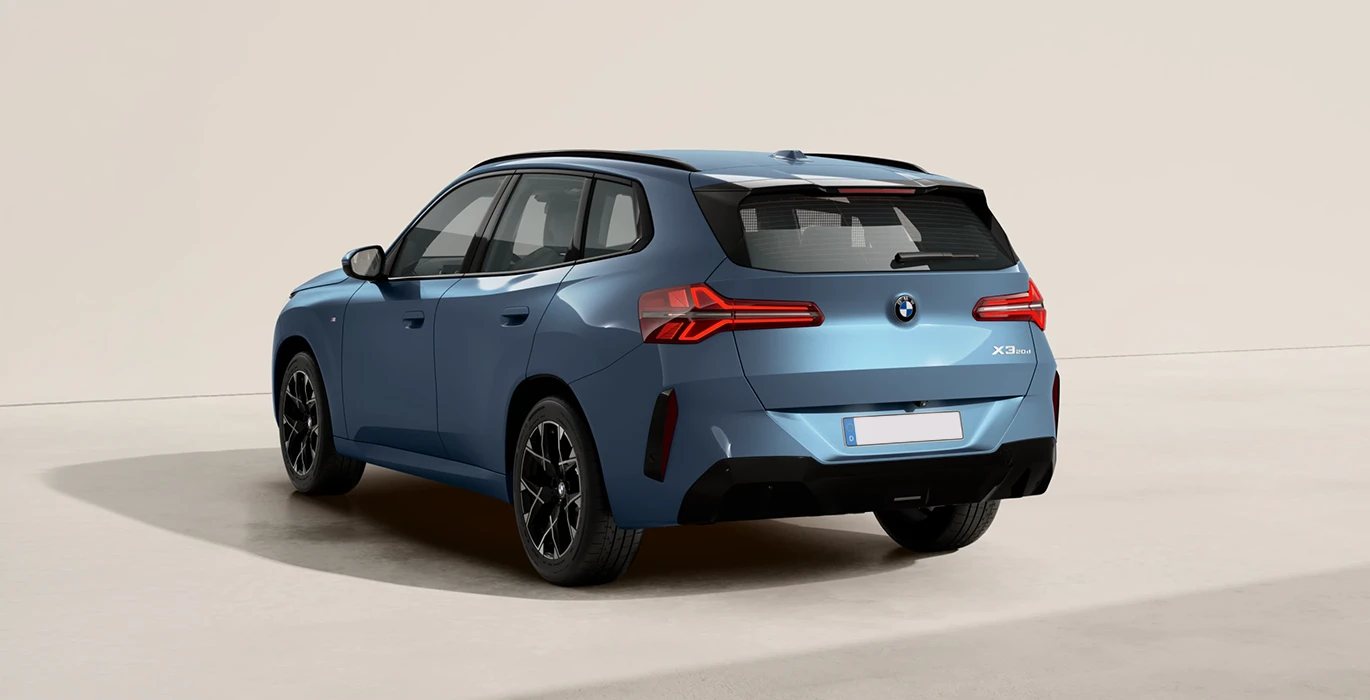 BMW X3 20d xDrive II trasera azul | Avanti Renting