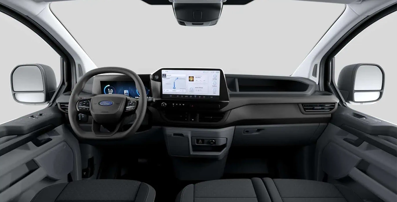 Ford Transit Custom Van 320L1 BEV Trend 136cv AT interior delantera | Avanti Renting