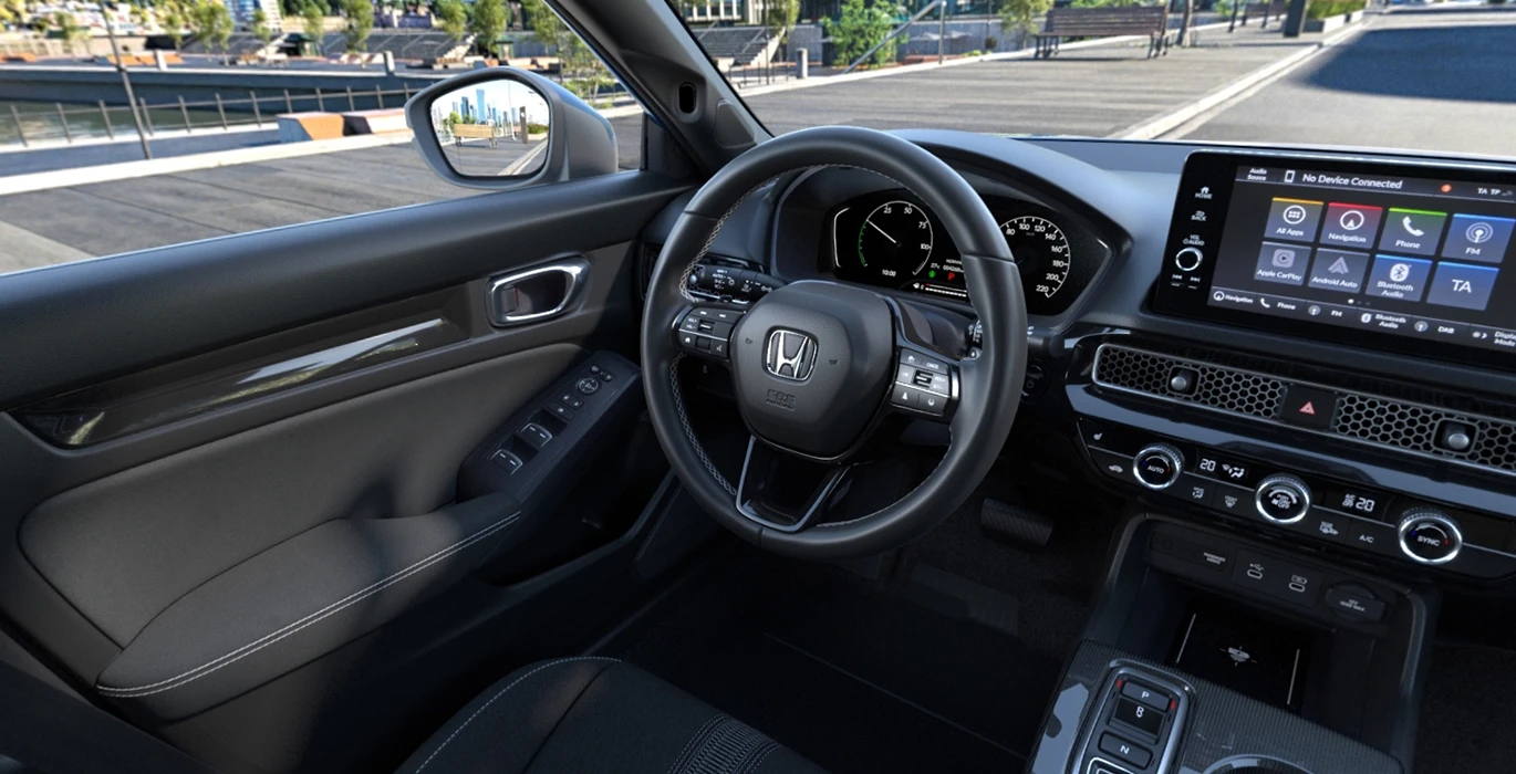 HONDA Civic 2.0 i MMD Elegance 184CV interior delantera | Avanti Renting
